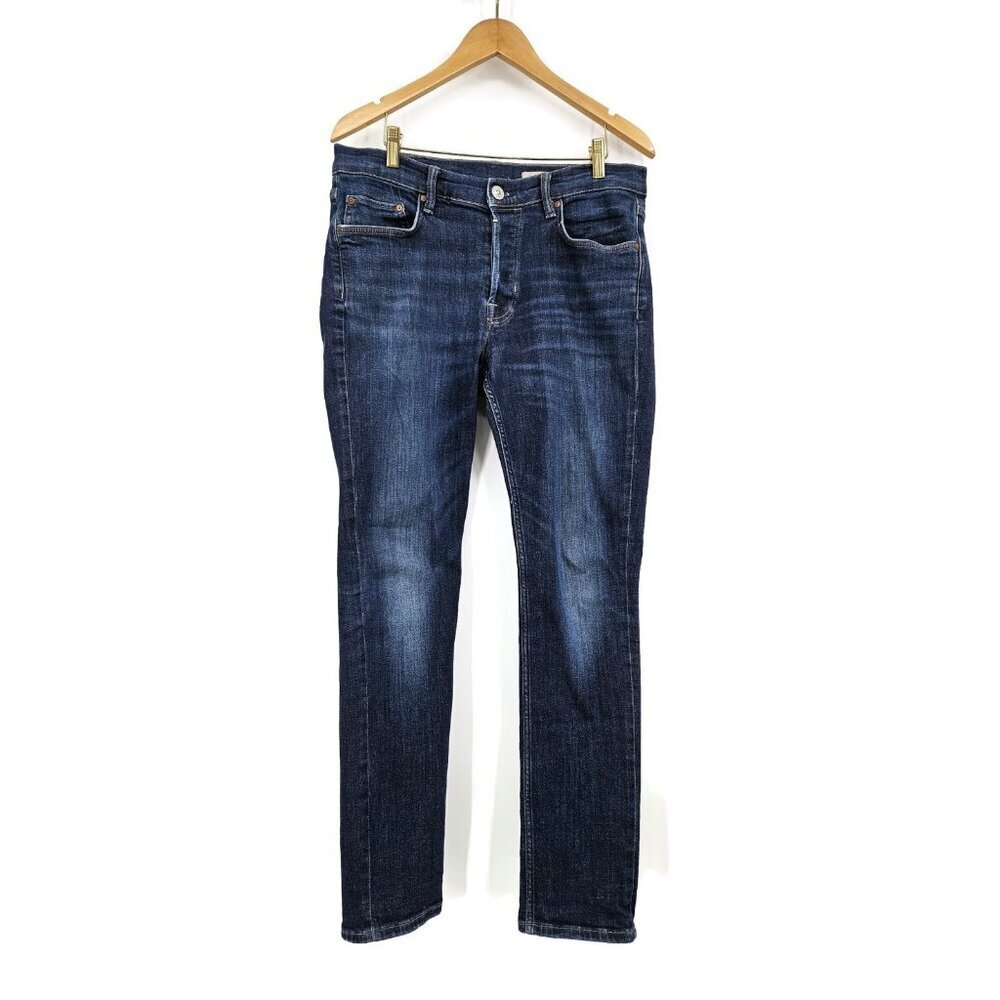 Allsaints Rex Blue Jeans Mens 32 Button Fly Slim Fit Pants